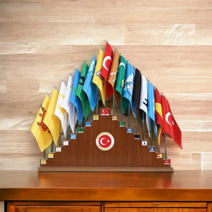 Eski Türk Devletleri Masa Bayrak Seti (17li )