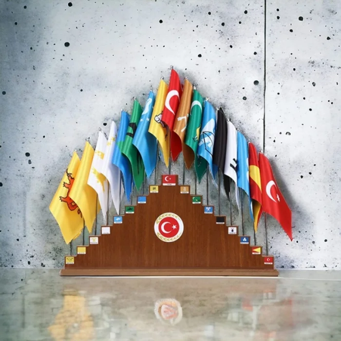 Eski Türk Devletleri Masa Bayrak Seti (17li )