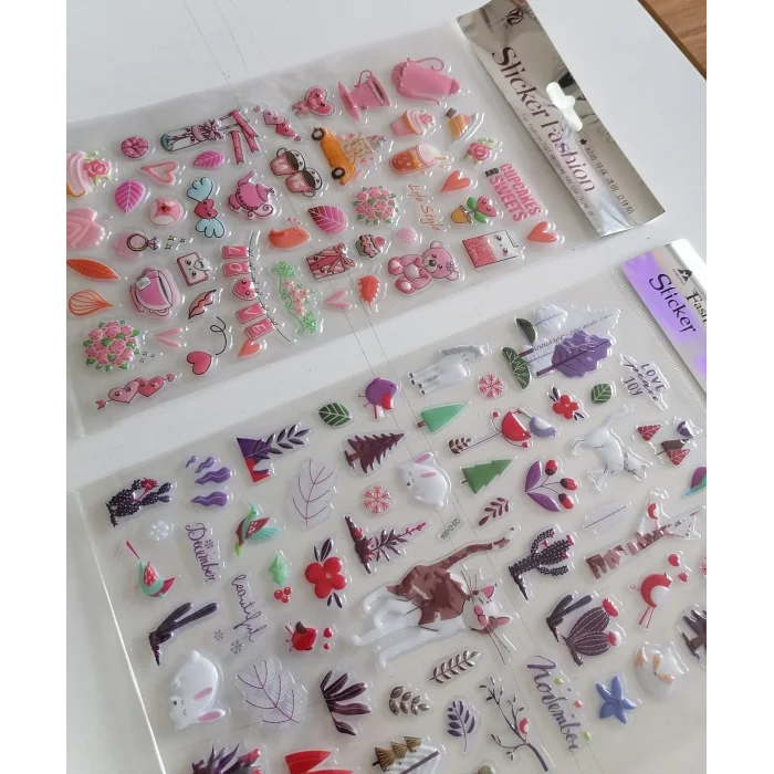 Ev hayatı 3D Kabartmalı Sticker Çıkartma seti