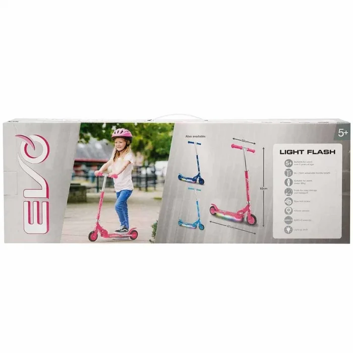 Evo 2 Tekerlekli Flash Işıklı Pembe Scooter