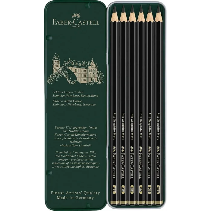 Faber Castell Pitt Graphite Matt Dereceli Kalem Eskiz Çizim Seti 6lı