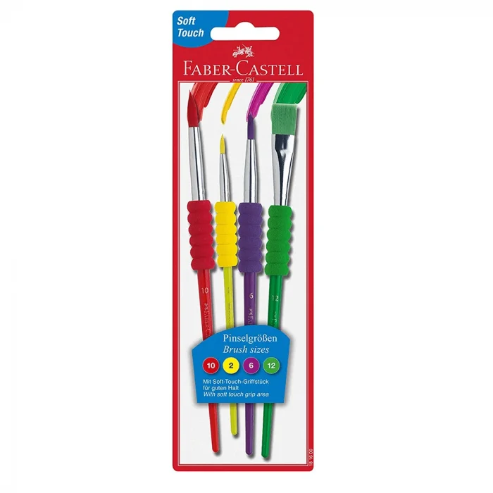 Faber Castell Soft Touch Renkli Fırça Seti 4lü