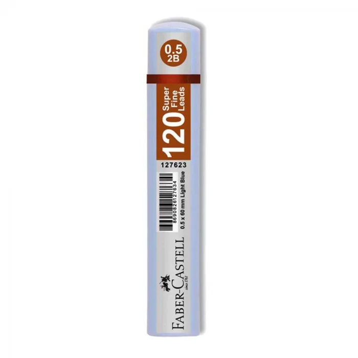 Faber Castell Super Fine Min Mekanik Kurşun Kalem Ucu 0.5 2B 120li Açık Mavi Tüp