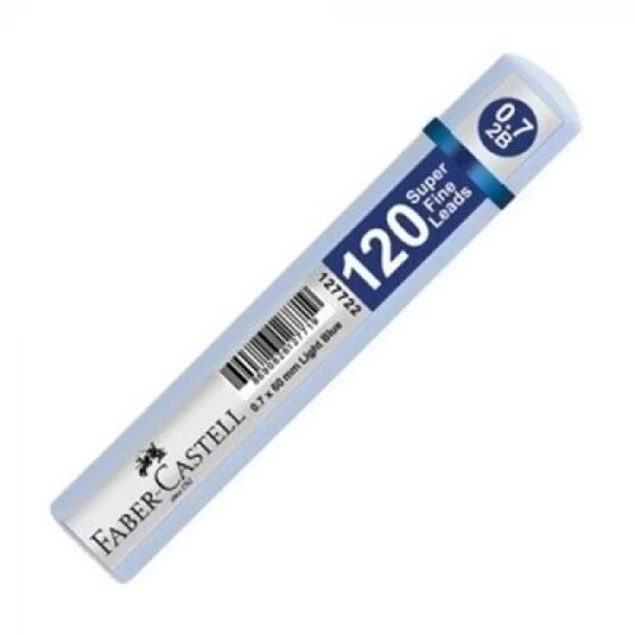 Faber Castell Super Fine Min Mekanik Kurşun Kalem Ucu 0.7 2B 120li Açık Mavi Tüp