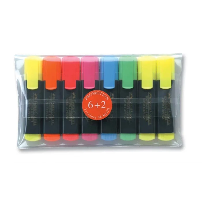 Faber Castell Textliner 48 Fosforlu İşaretleme Kalemi Seti 6+2 Renk