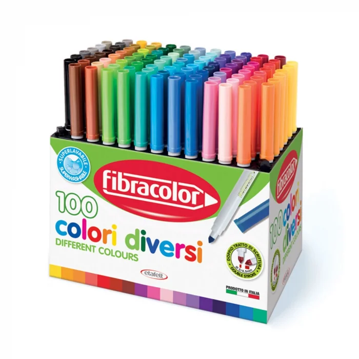 Fibracolor Colori Diversi Keçeli Boya Kalemi Seti 100 Renk