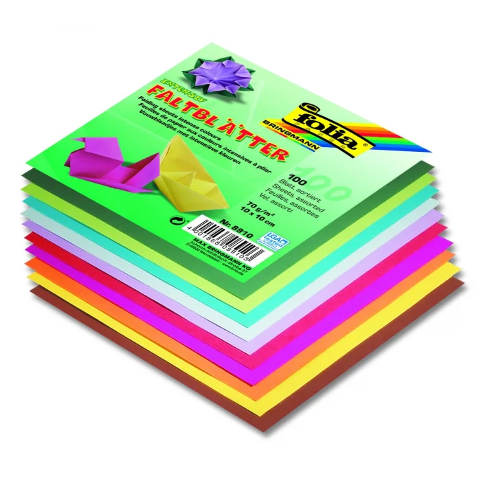 Folia Origami Kağıdı 10x10 cm. 10 Renk 100 Adet