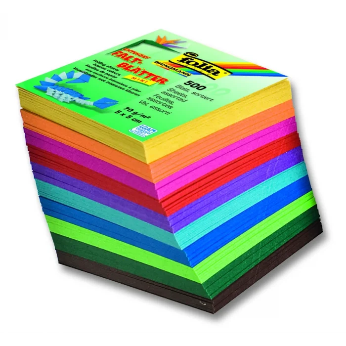 Folia Origami Kağıdı 5x5 cm. 10 Renk 500 Adet