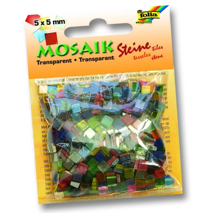 Folia Transparan Mozaik Taşı 5x5 mm. 700 Adet 20 RENK KARIŞIK