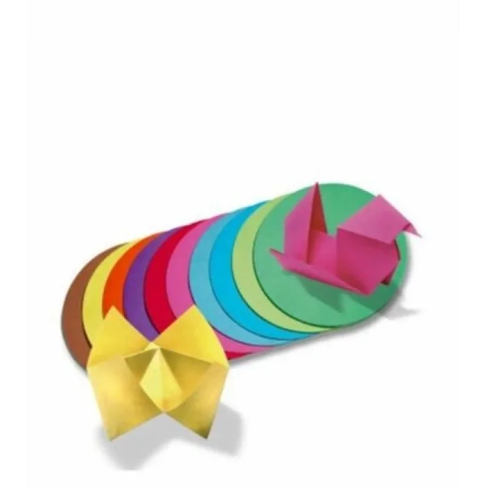 Folia Yuvarlak Origami Kağıdı 10 Renk 8 cm. Çap 500 Adet