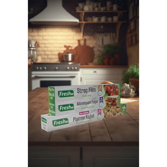 Fresh-Up 3 Parça Mutfak Seti (Pişirme Kağıdı + A. Folyo + Streç)
