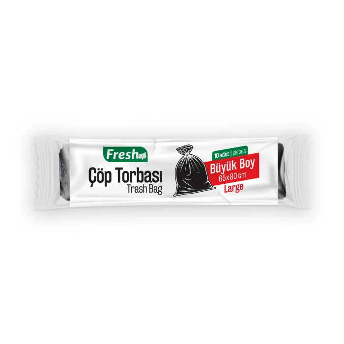 Fresh-Up Çöp Torbası Büyük Boy 60*80 cm Siyah 10 Adet