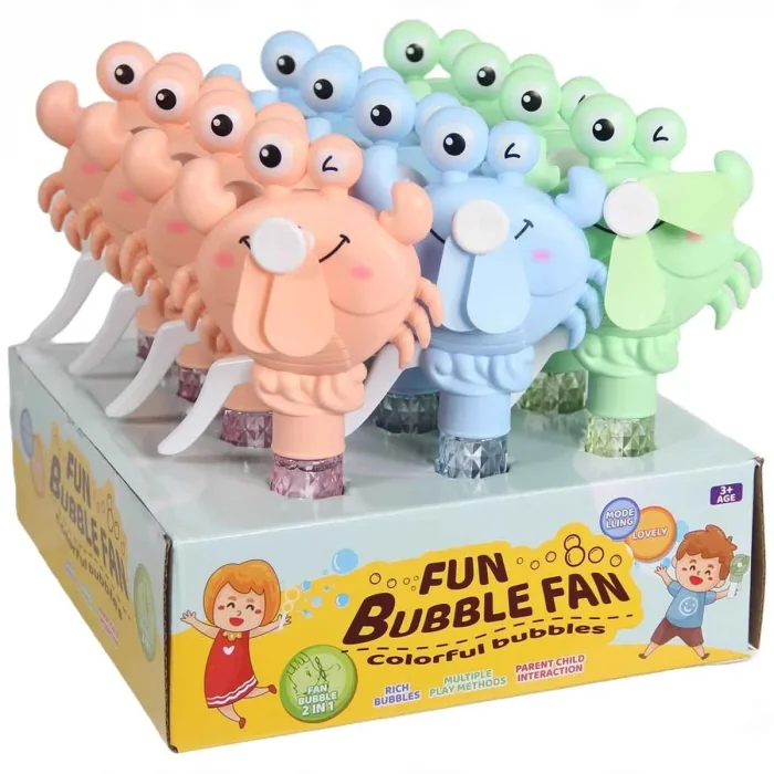 Fun Bubble Fan Yengeç Figürlü Köpük Baloncuk ve Mekanik Pervane