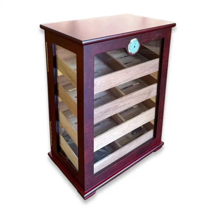 Gastro Camlı 4 Raflı Puro Kutusu Humidor Kabinet Kahve 200s