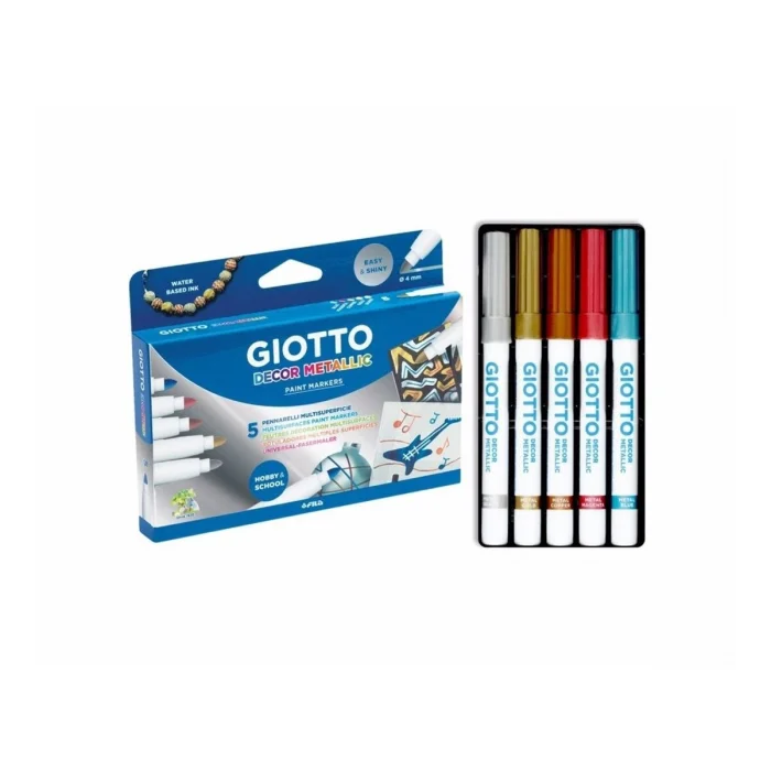 Giotto Decor Metal Her Yüzey İçin Metalik Keçeli Boya 5 Renk