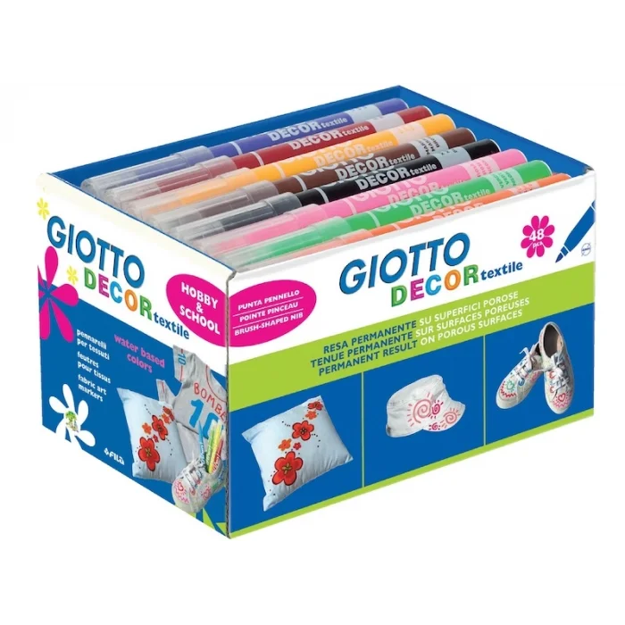 Giotto Decor Textile Kumaş Boyama Kalemi Seti 48li Sınıf Seti