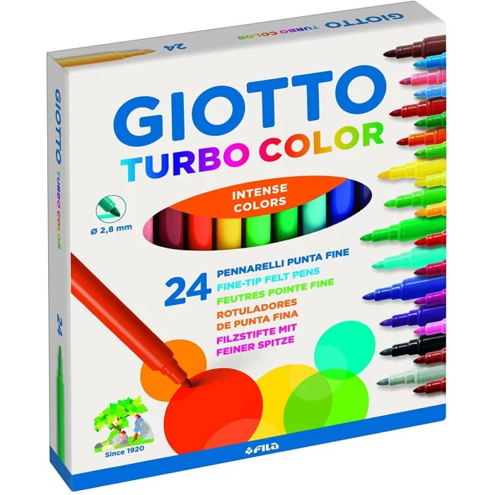 Giotto Turbo Color Keçeli Boya Kalemi 24 Renk