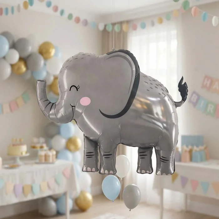 Gri Sevimli Fil Şekilli Folyo Balon