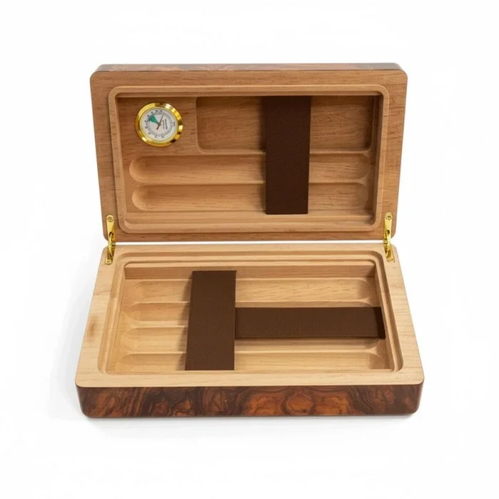 Guevara Ceviz Kaplama Puro Taşıma Kutusu Humidor 6s