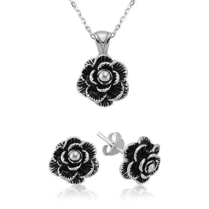 Gümüş Çiçek Bayan Set