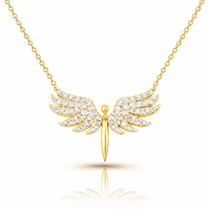 Gümüş Gold Mikail Meleği Bayan Kolye