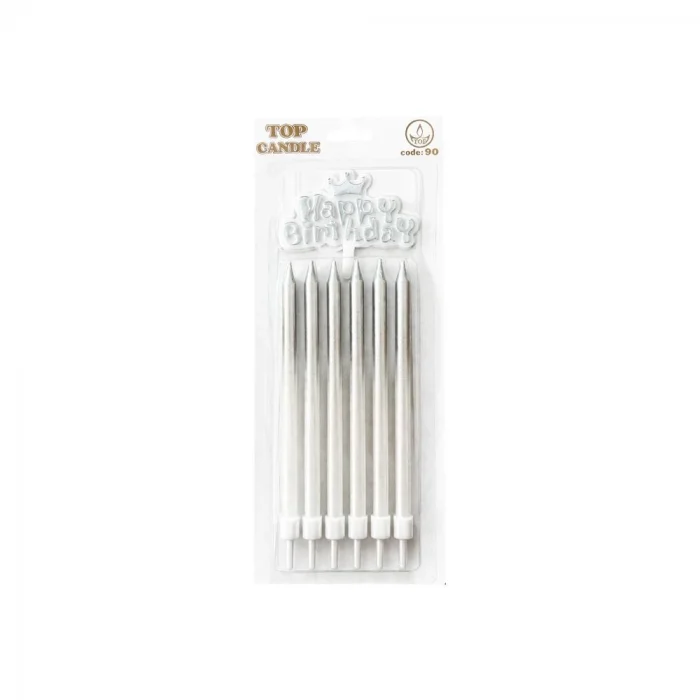 Happy Birthday Yazılı Pasta Mumu Seti 13cm 6 Parça