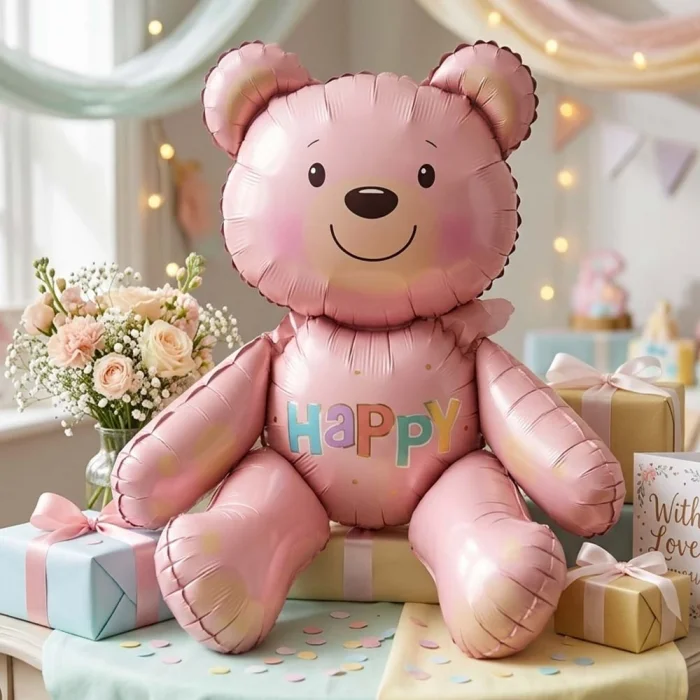 Happy Yazılı Mutlu Ayıcık Folyo Balon