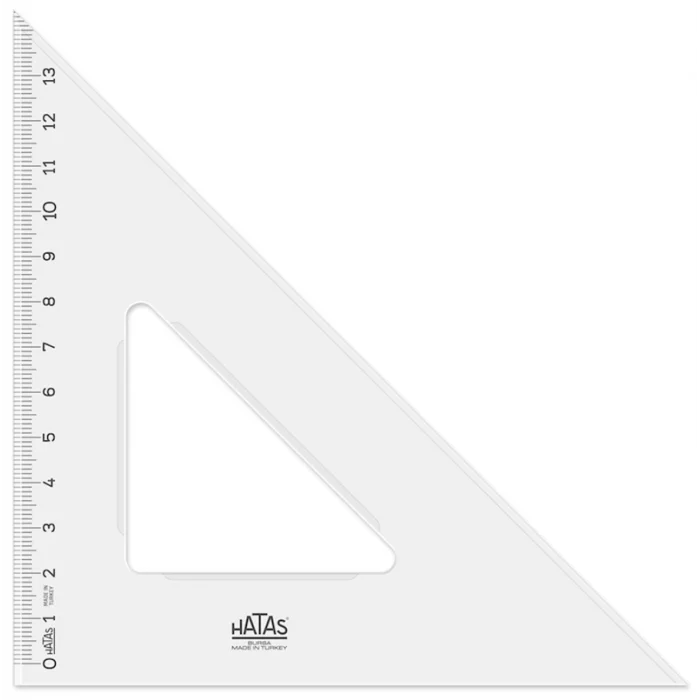 Hatas Plastik Gönye 21 cm. (45-45-90)