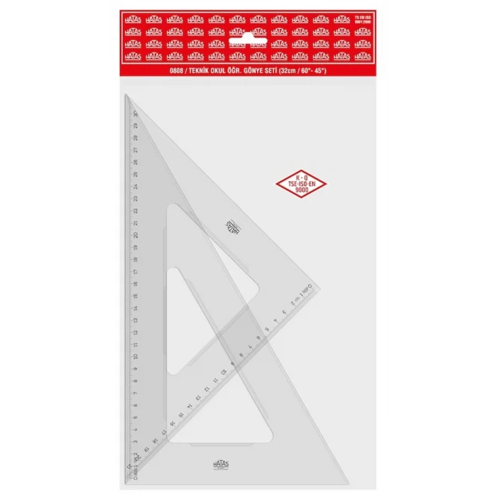 Hatas Teknik Okul Öğrenci Gönye Seti 32 cm. 30-60-90 ve 45-45-90