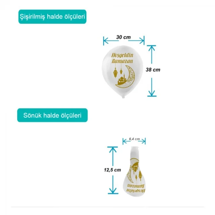 Hoşgeldin Ramazan Baskılı Pastel Balon 11