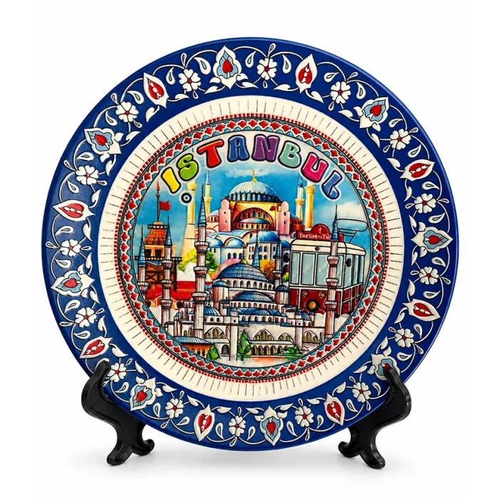 İstanbul Temalı Porselen Dekoratif Tabak 18 Cm Alk5841