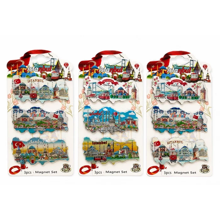 İstanbul Temalı Silikon Buzdolapı Süsü Magnet 3Lü Set Alk5811