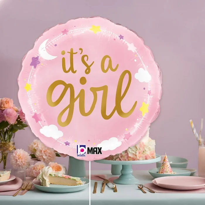 Its A Girl Stars & Clouds Grabo Folyo Balon 18