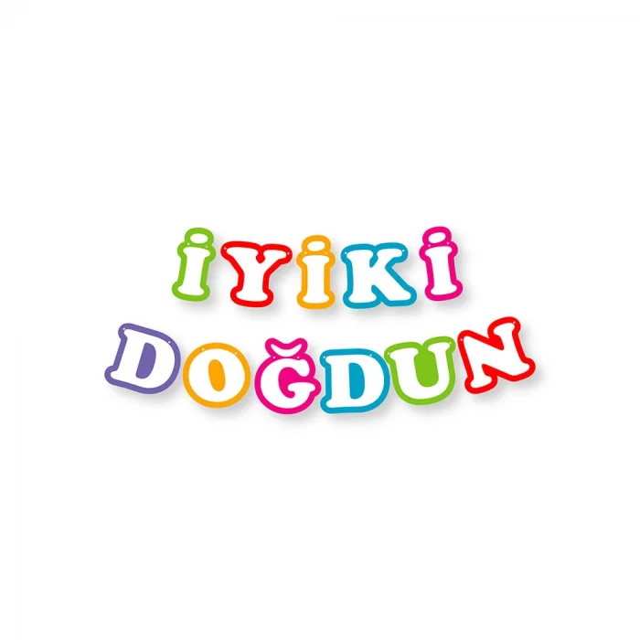 İyi ki Doğdun Harf Afiş -Rainbow Renkler-