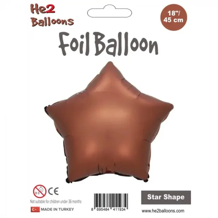 Kahverengi Yıldız Folyo Balon 18