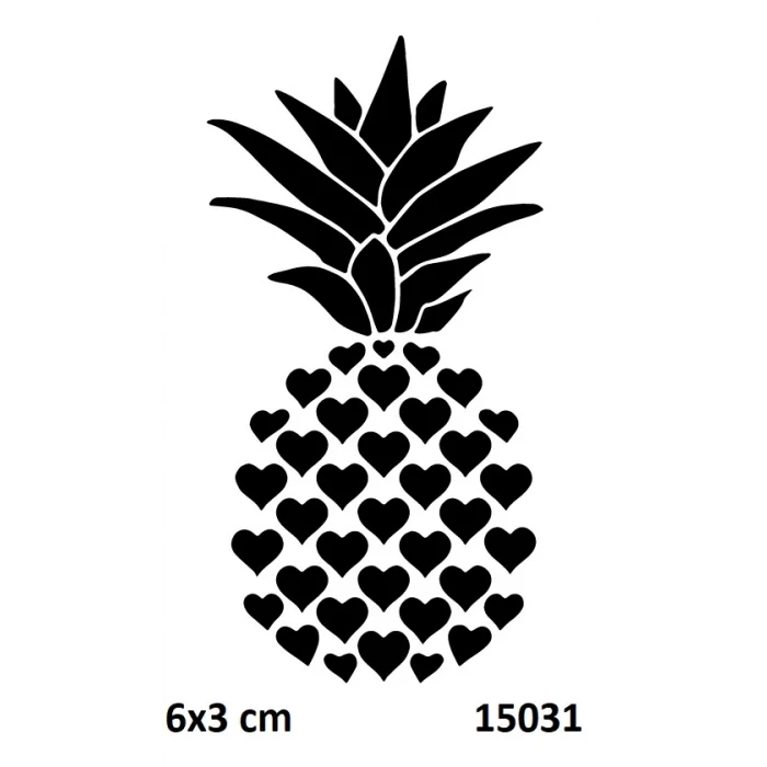 Kalpli Ananas Geçici Dövme Şablonu