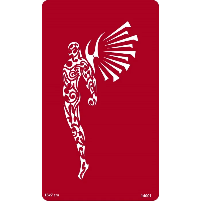 Kanatlı Adam Tribal Dövmesi Geçici Dövme Şablonu