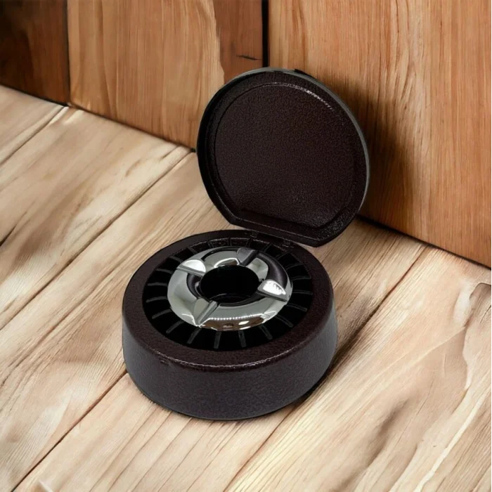 Kapaklı Metal Sigara Söndüren Küllük Crakel Kahve 13cm