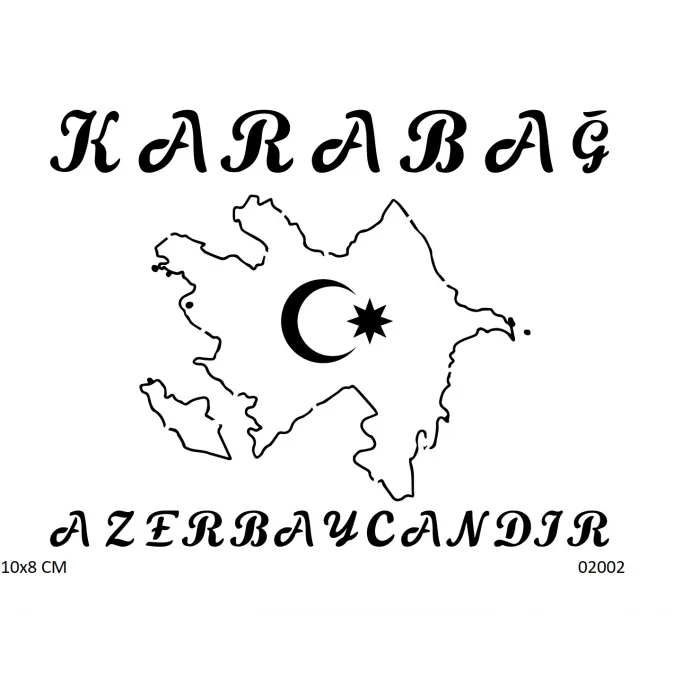 Karabağ Haritası Geçici Dövme Şablonu