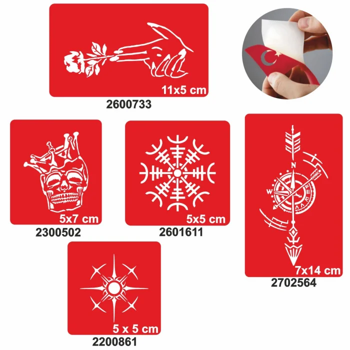 Kaşif Desenleri Set Geçici Dövme Kına Şablonu
