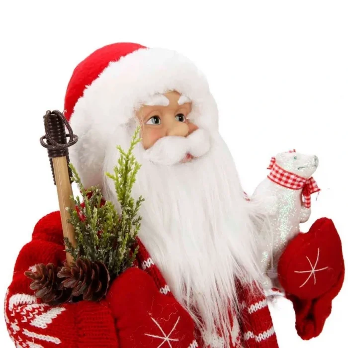 Kayak Batonlu Noel Baba Dekoratif Biblo 46 cm
