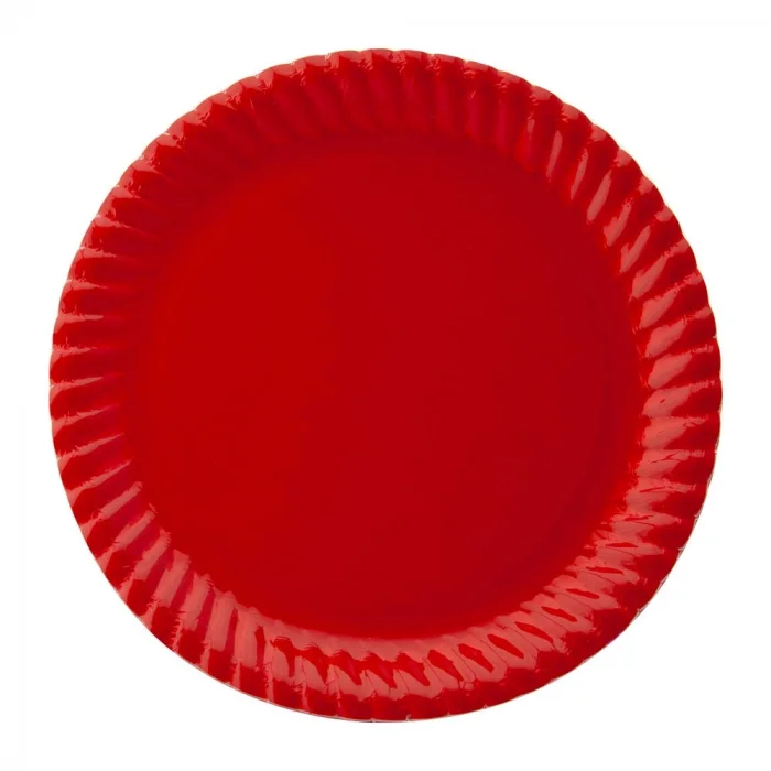 Kırmızı Karton Tabak 23 cm