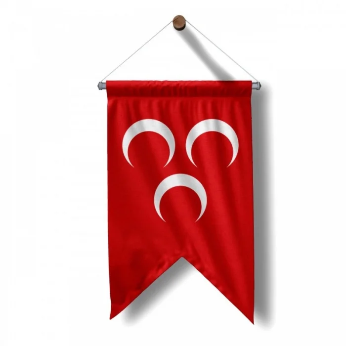 Kırmızı Üçhilal Bayrak 50x75 cm