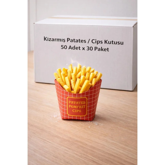 Kızarmış Patates Kutusu Ekonomik 50li x 30 Paket (Koli)