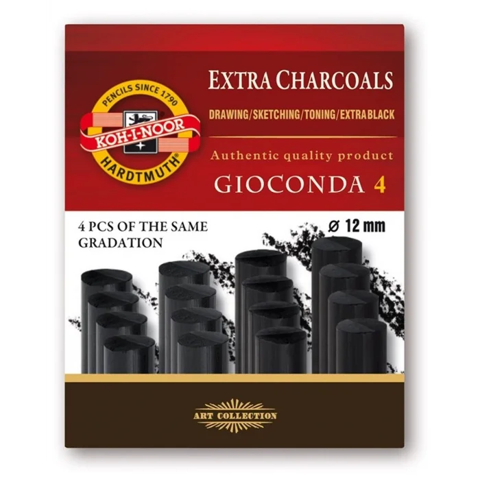 Koh-i Noor Extra Charcoal Kalın Kömür Füzen Seti 4lü