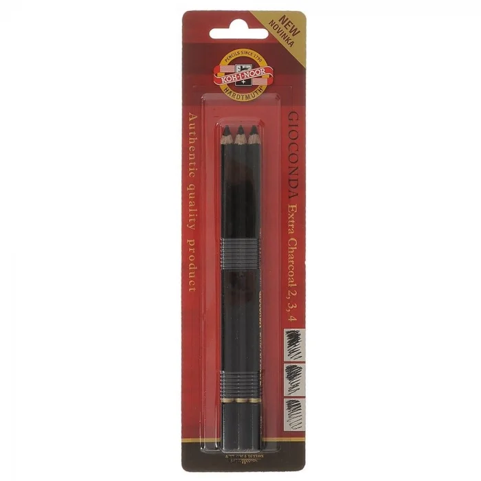 Koh-i Noor Gioconda Extra Charcoal Kömür Füzen Kalem Seti 3lü