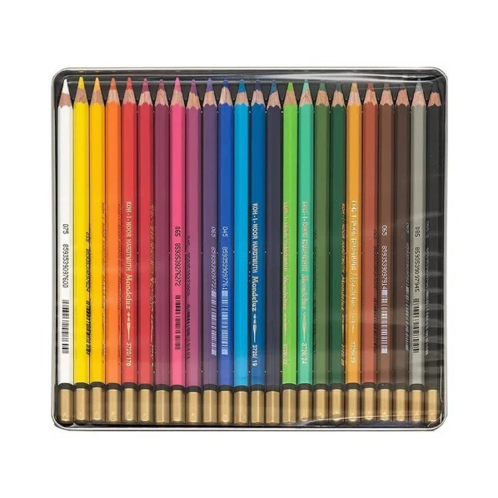 Koh-i Noor Mondeluz Aquarell Boya Kalemi Seti 24 Renk Metal Kutu