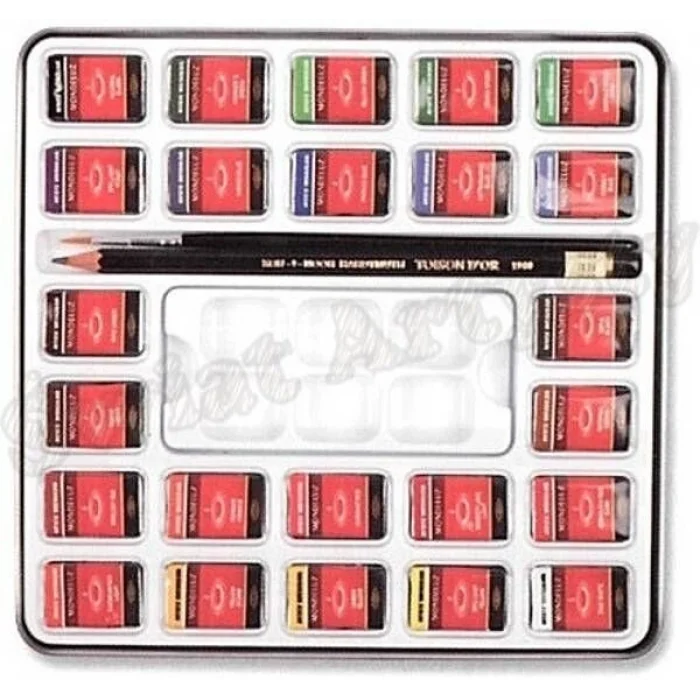 Koh-i Noor Mondeluz Master Class Taş Tablet Sulu Boya Seti 24 Renk Ahşap Kutu