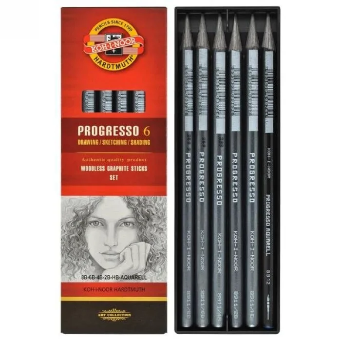 Koh-i Noor Progresso Ağaçsız Grafit Füzen Kalem Seti 6lı