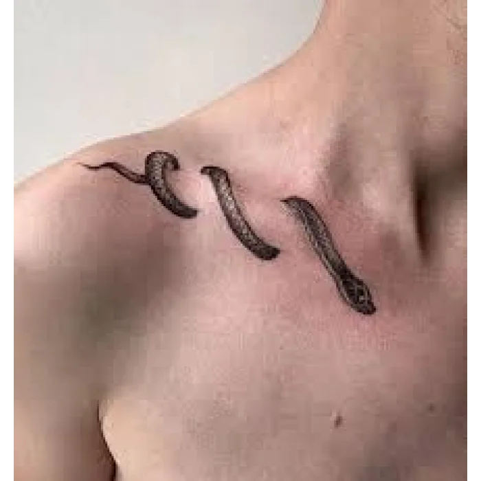 Köprücük Yılan Modeli  Tattoo Geçici Dövme Şablonları Kına Kalıpları